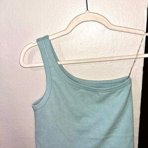 Light Blue Ribbed Tank Top